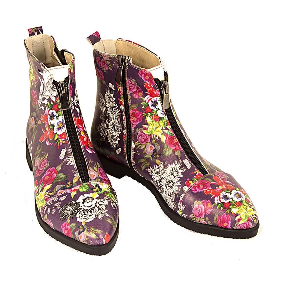 Flowers Ankle Boots FER104 (1405806411872)