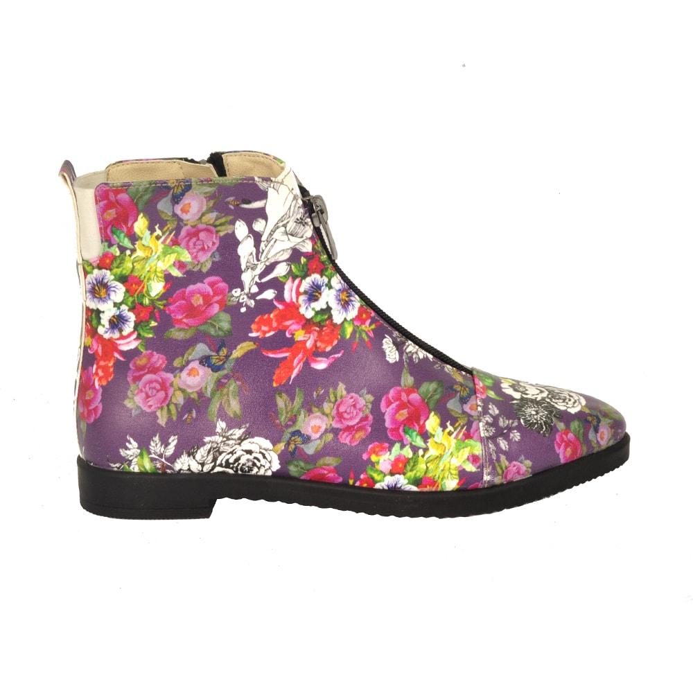 Flowers Ankle Boots FER104 (1405806411872)