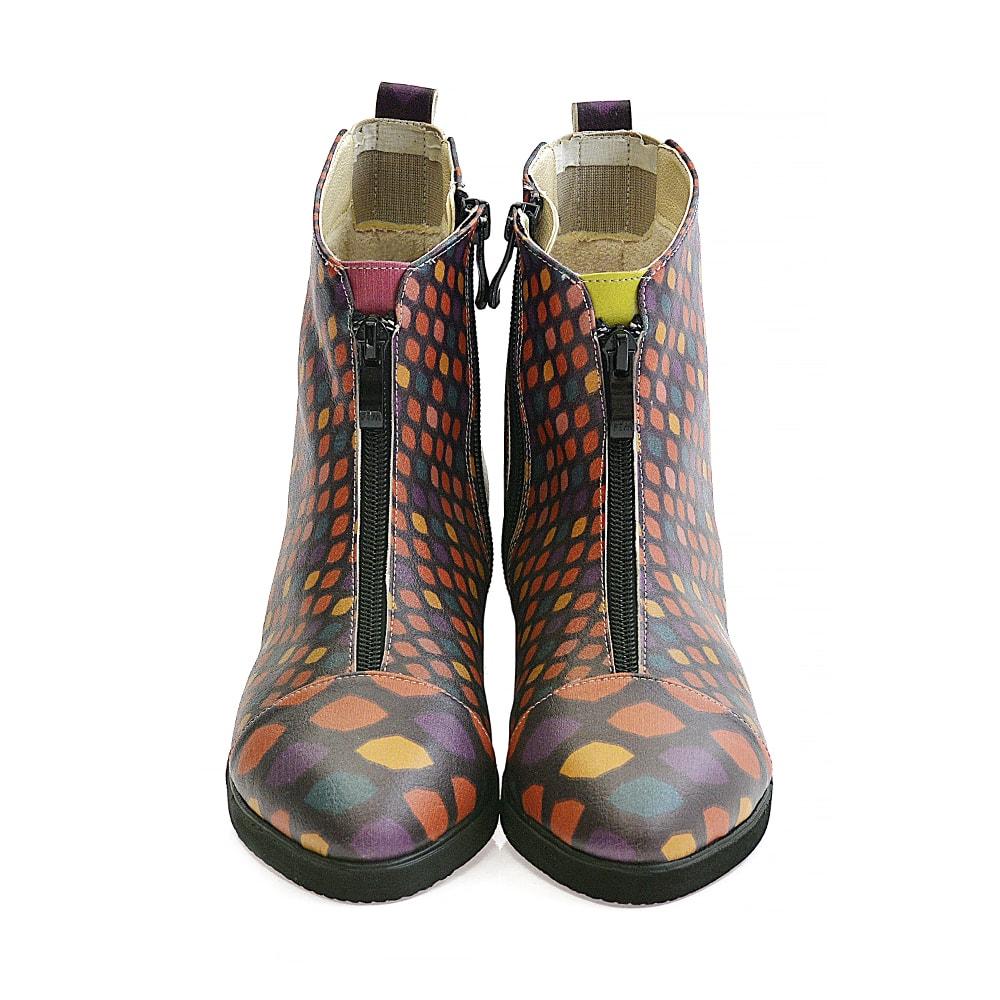 Color Scaly Ankle Boots FER110 (1405806542944)