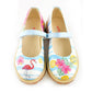 Flamingo and Flowers Ballerinas Shoes KTB105 (1421186105440)