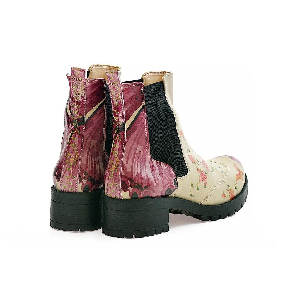 Flowers Short Boots LAS103 (1421187350624)