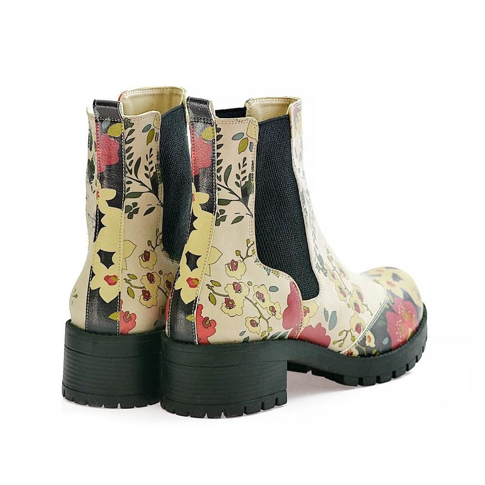 Flowers Short Boots LAS104 (1421187448928)