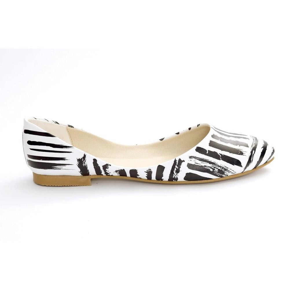 Black and White Ballerinas Shoes NSS351 (770221310048)