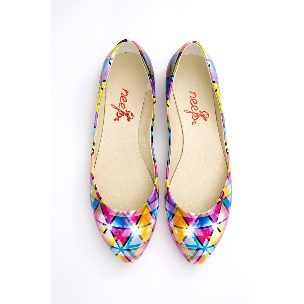 Colored Triangles Ballerinas Shoes NSS360 (770221899872)