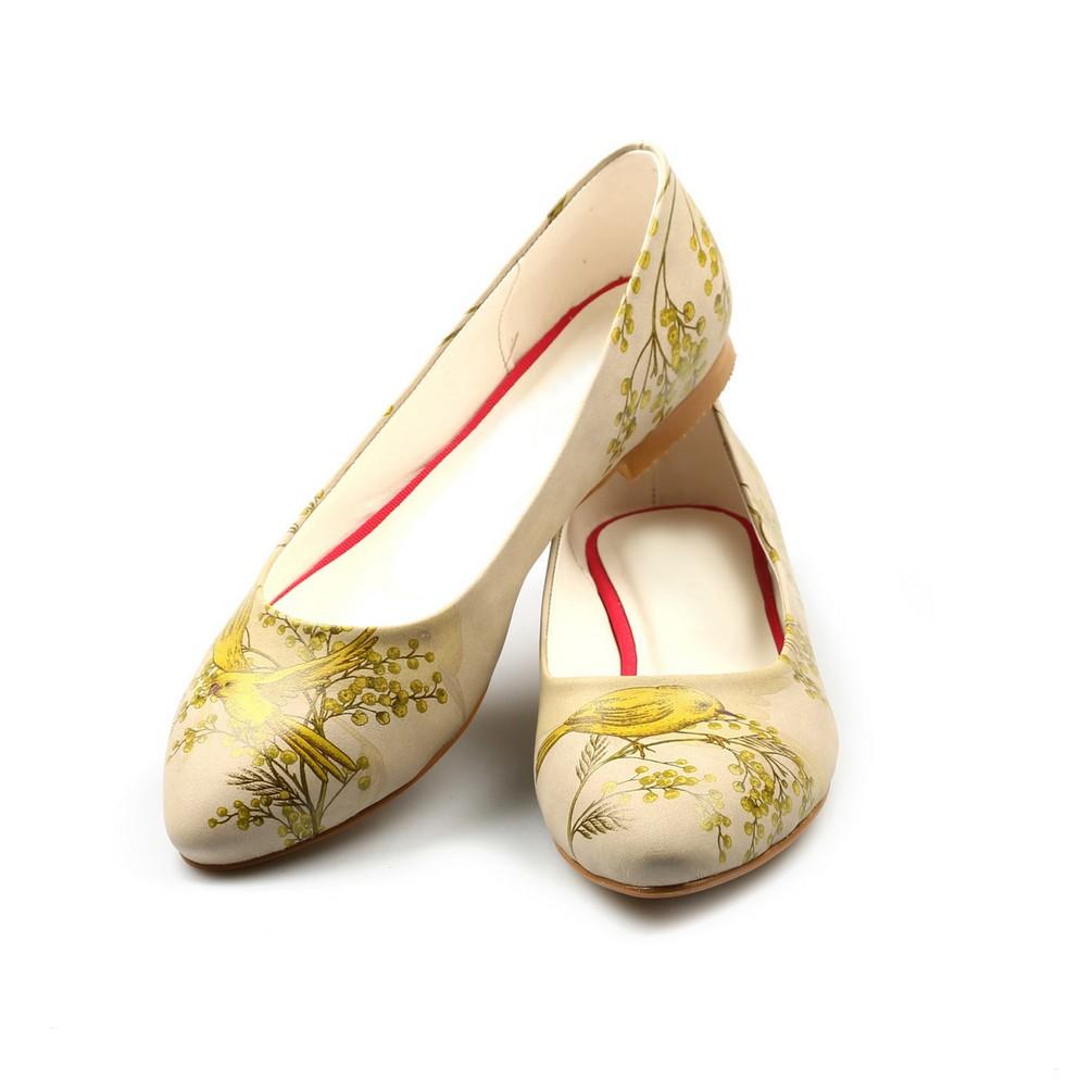 Golden Birds Ballerinas Shoes NVR201 (770217148512)