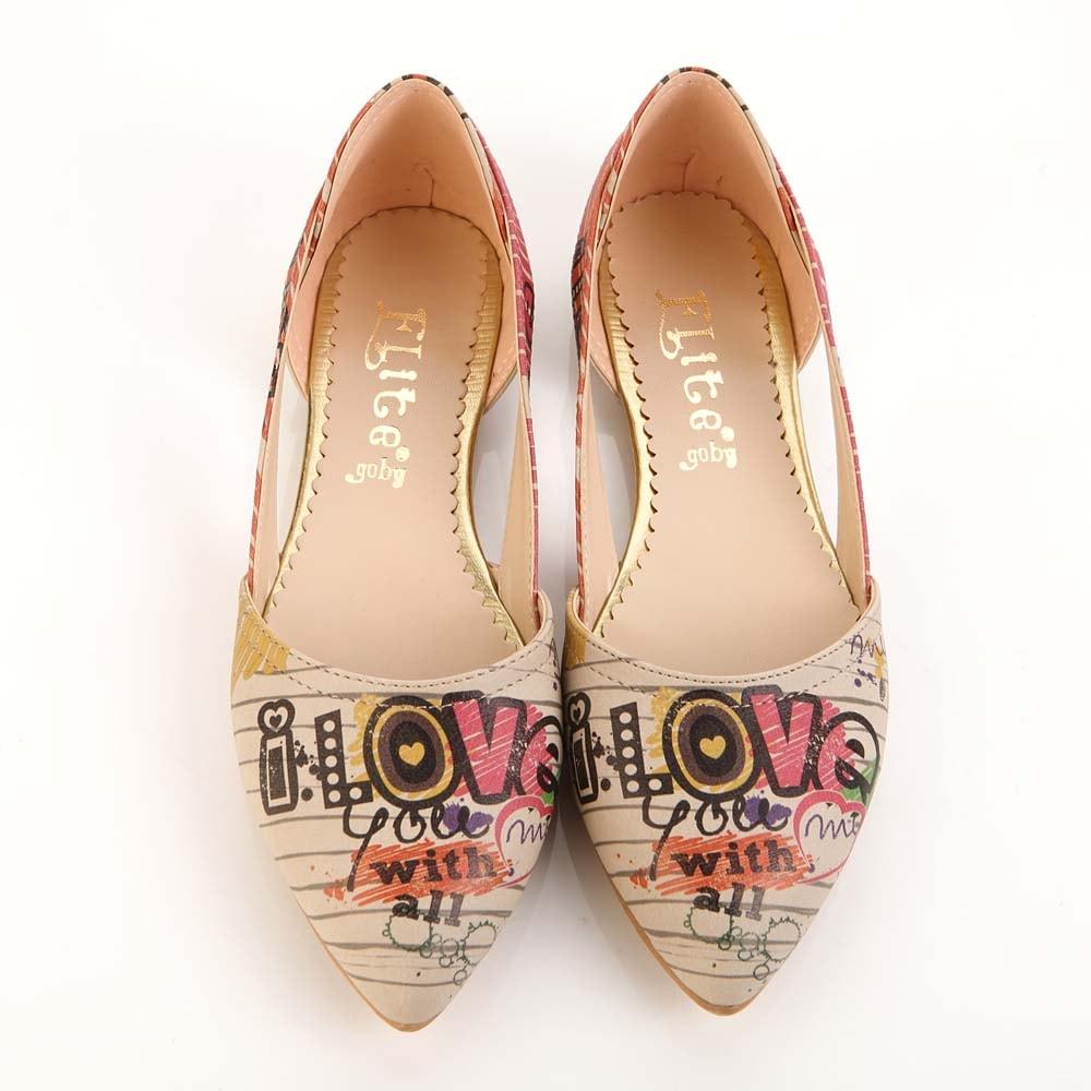 I Love You Ballerinas Shoes OMR7005 (506270089248)