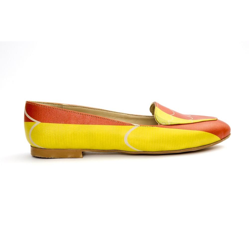 Red and Yellow Pattern Ballerinas Shoes OMR7209 (1421210779744)