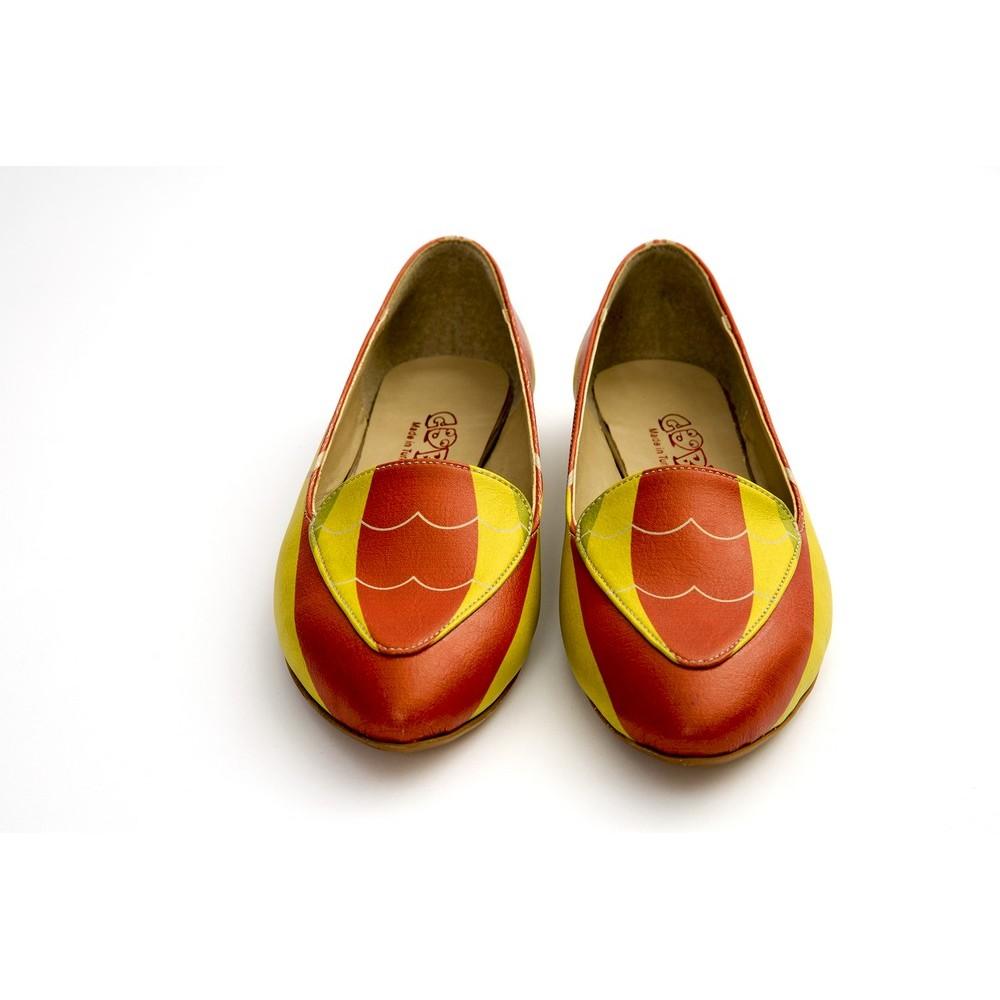Red and Yellow Pattern Ballerinas Shoes OMR7209 (1421210779744)