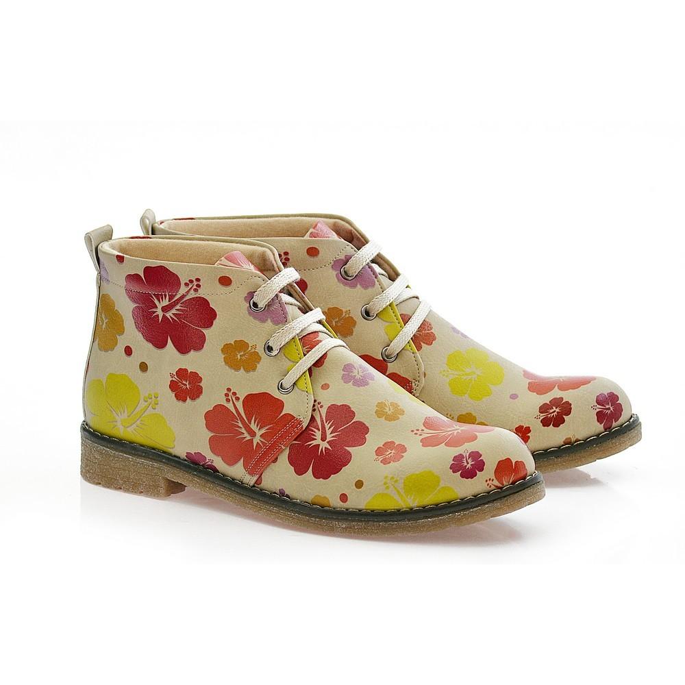 Flowers Ankle Boots PH201 (1421214941280)