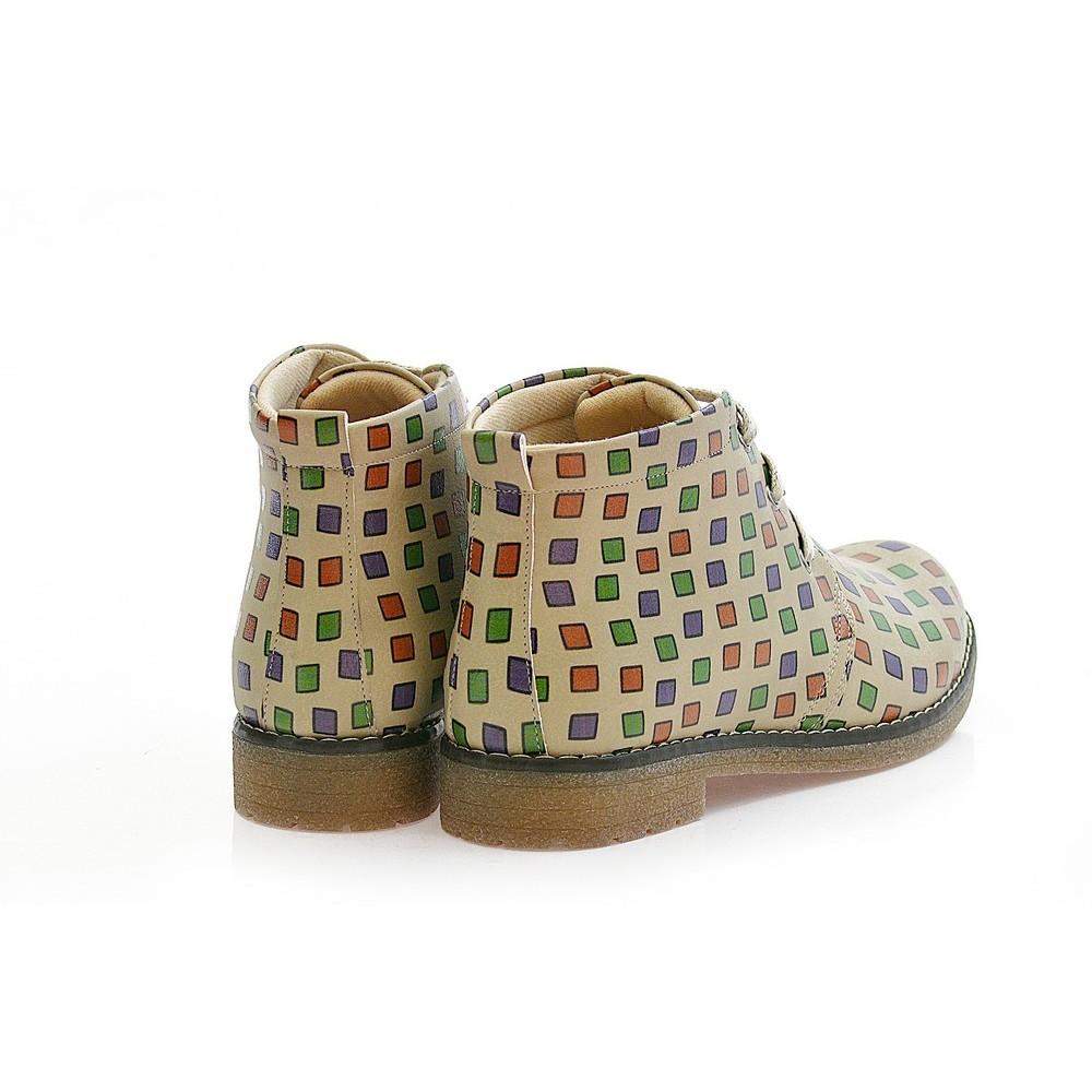 Colored Squares Ankle Boots PH202 (1421215137888)