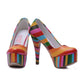 Colored Striped Heel Shoes PLT2059 (1405809000544)