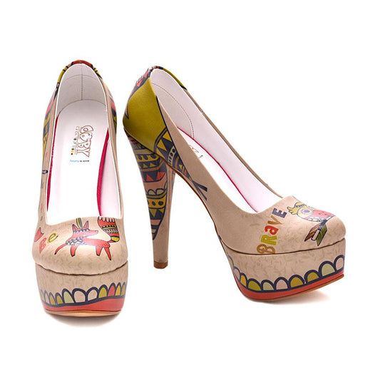 Indian Fox and Owl Heel Shoes PLT2062 (1405809098848)