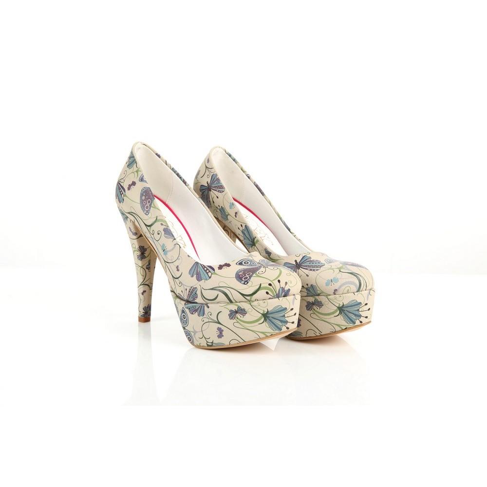 Flowers Heel Shoes PLT2011 (1421220577376)