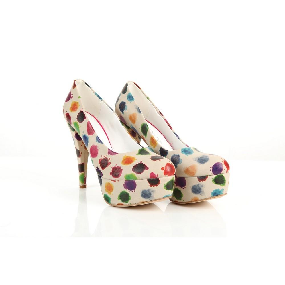 Colored Dots Heel Shoes PLT2020 (1421222051936)