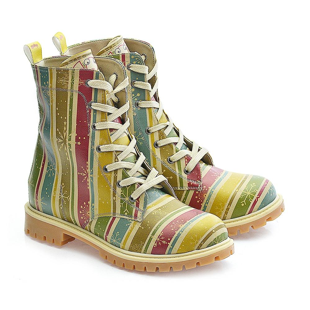 Colored Striped and Snow Crystals Long Boots TMB1022 (1405815259232)