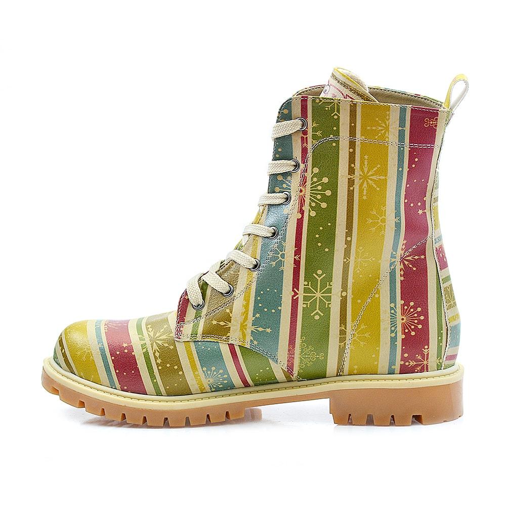 Colored Striped and Snow Crystals Long Boots TMB1022 (1405815259232)