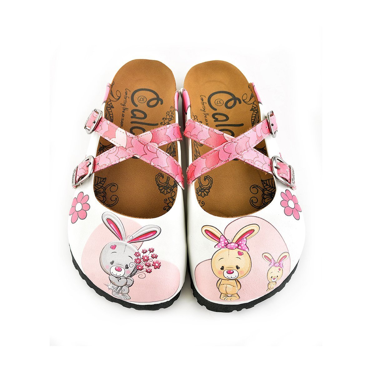 Pink Love Bunnies Clogs WCAL137 (737672429664)