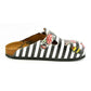 Black & White Stripe Butterfly Clogs WCAL363 (774939082848)