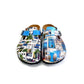 Blue and White Colored, Home Patterned Clogs - WCAL367 (774939705440)