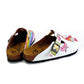 White and Pink Colored Unicorn Patterned, Colorful Cute Owl Patterned Clogs - WCAL369 (774940000352)