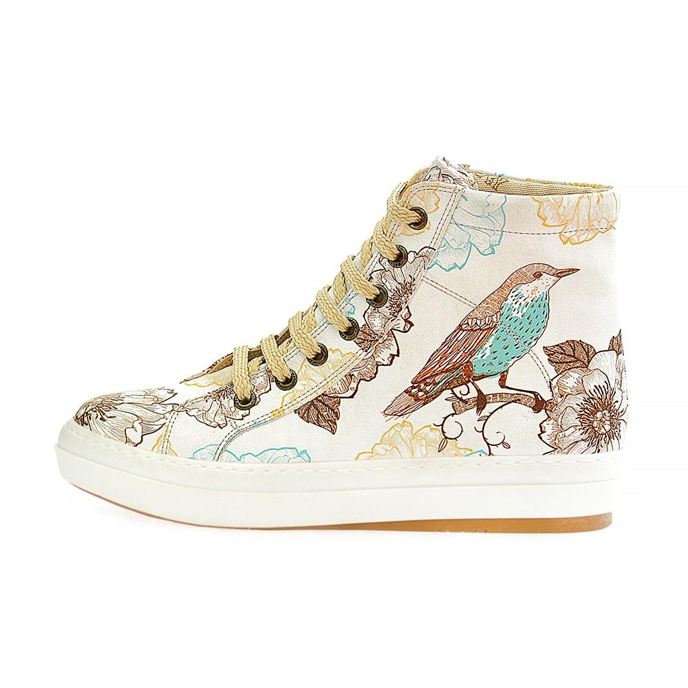 Flowers and Bird Sneaker Boots WCV2026 (1405820633184)