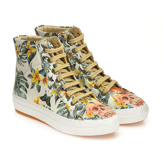 Skull and Flowers Sneaker Boots WCV2031 (1405820829792)
