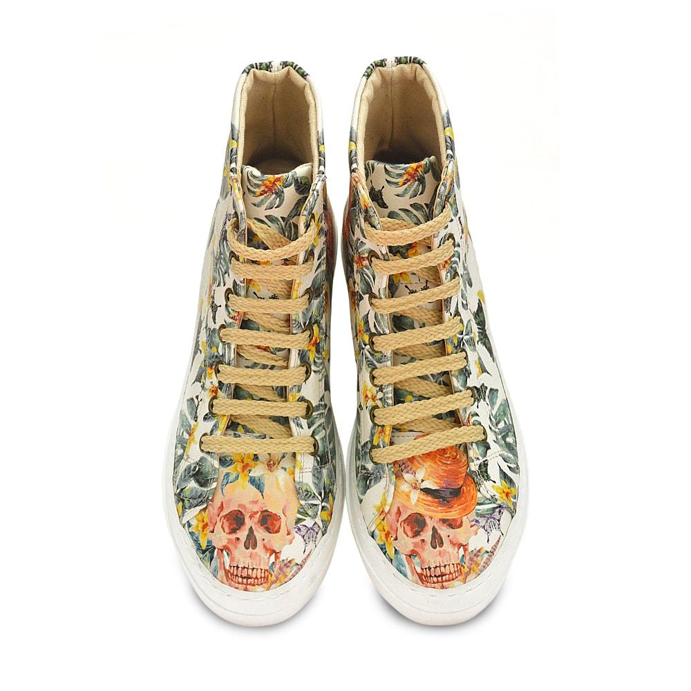 Skull and Flowers Sneaker Boots WCV2031 (1405820829792)