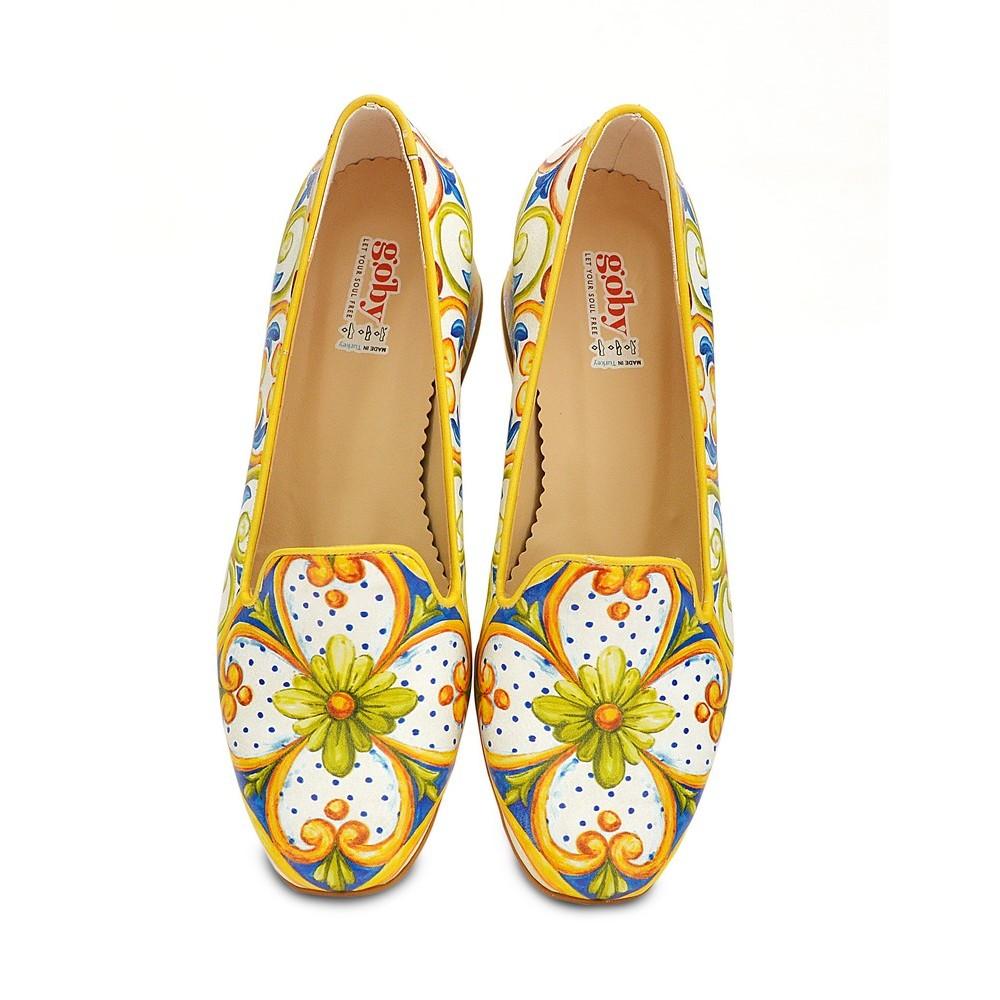 Pattern Flower Career Heel Shoes WDB106 (1421158219872)