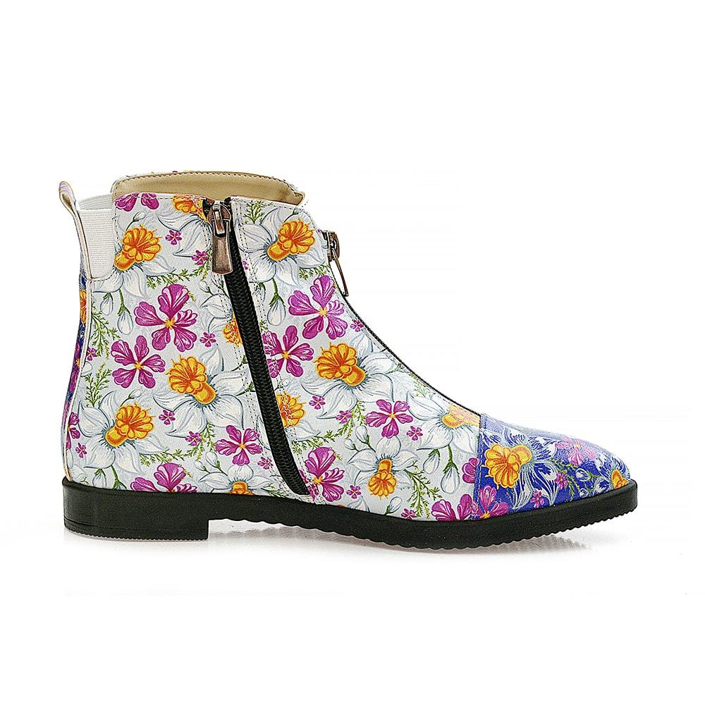 Flowers and Butterfly Short Boots WFER114 (1405821485152)