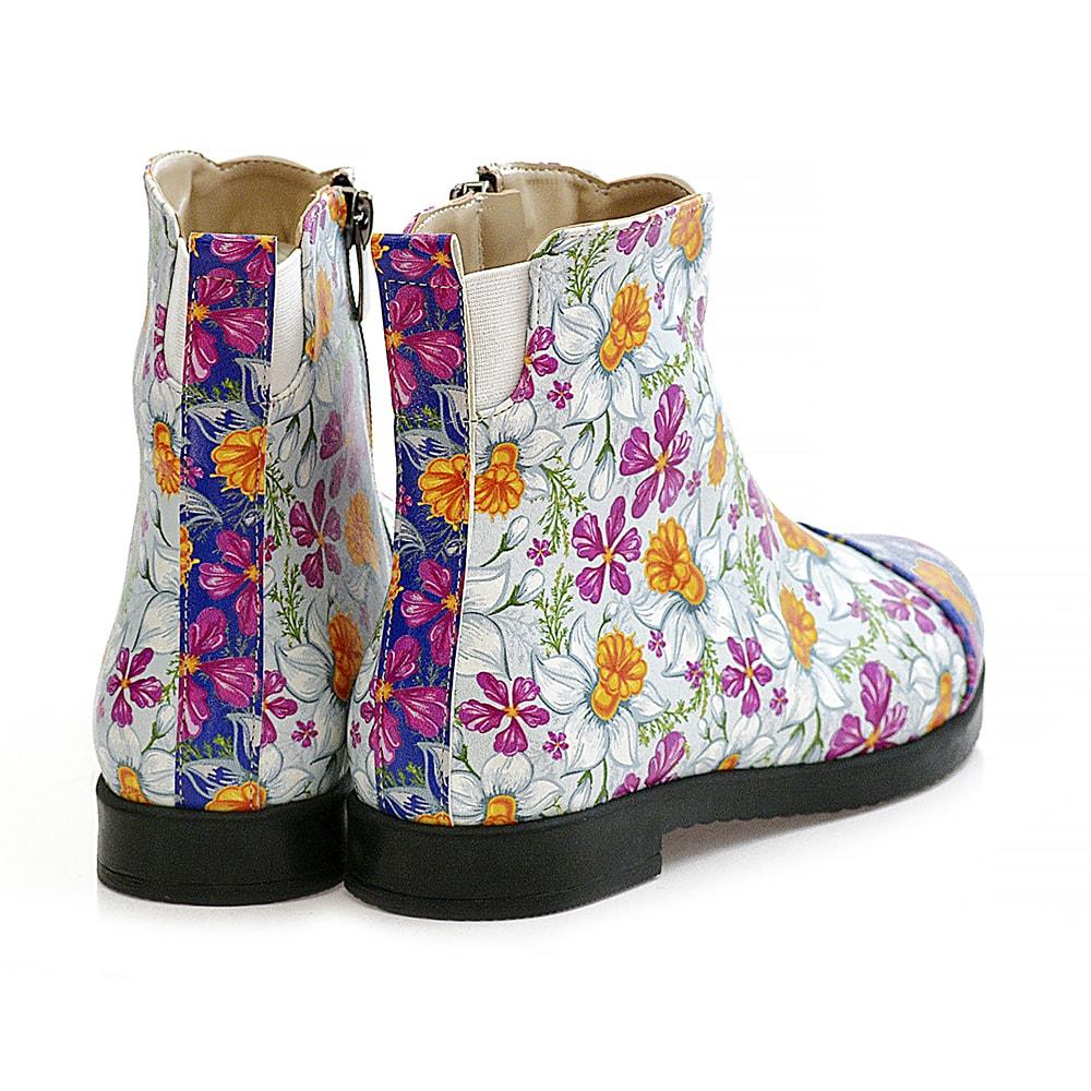 Flowers and Butterfly Short Boots WFER114 (1405821485152)