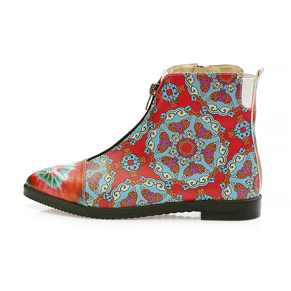 Colored Pattern Short Boots WFER115 (1405821583456)