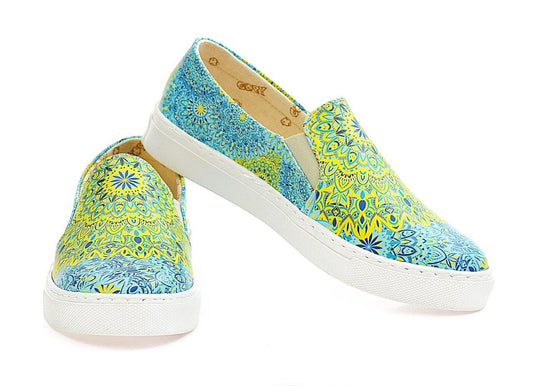 Blue and Yellow Pattern Sneaker Shoes WVN4038 (506282967072)