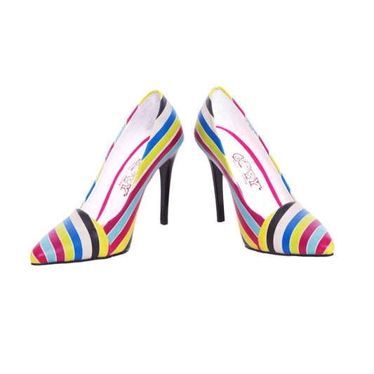 Colored Striped Heel Shoes STL4301 (506277134368)