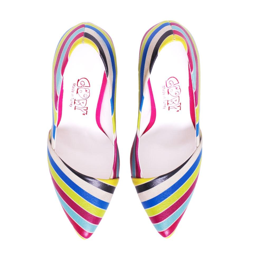 Colored Striped Heel Shoes STL4301 (506277134368)